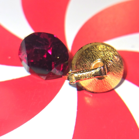 Vogue Ruby (faux) Vintage Runway Earrings - Picture 7 of 11